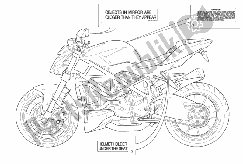 Todas las partes para Etiqueta, Advertencia de Ducati Streetfighter 848 USA 2015